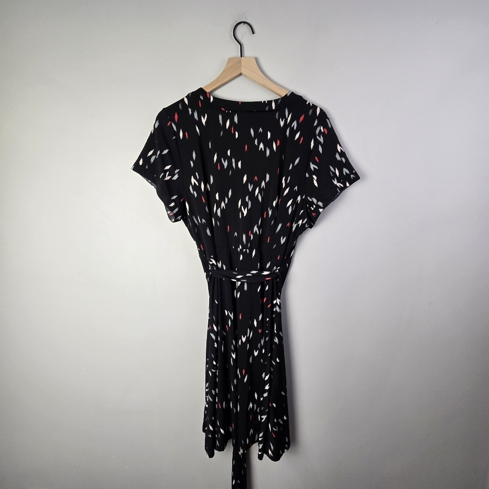 Torrid Black Faux Wrap Dress Black Printed Plus Size 2 - Picture 9 of 9